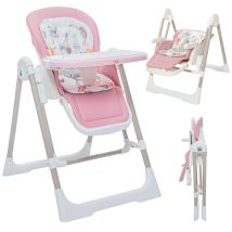 Baby Vivo - 3in1 Chaise Haute / Transat Réglable Pour Enfants - Lulu En Rose