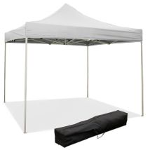 Gazebo Richiudibile Pieghevole 2 X 2 Bianco Ricoperto In Pvc Impermeabile