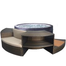 Netspa - Sp-vip140mob2 Vita 4 Plazas + Mueble - Spa Semi Rígido - Redondo