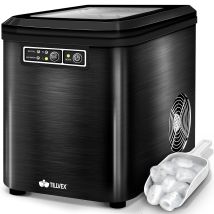 Tillvex Máquina De Cubitos De Hielo De Acero Inoxidable, Color Negro, 2,2 L