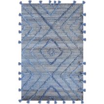 Vivaraise - Tapis Worgan En Denim Bleu Artisanal - 120 X 180 Cm