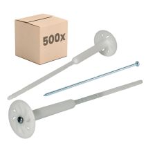 Protektor Dämmstoff-schraubdübel Für Fassadendämmung Mit Verzinkter Stahlschraube - 34cm, 500 Stück, Weiß