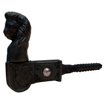 Arrêt De Persienne Fonte À Tête De Lion Époxy Noir À Vis À Bois De Ø10 X 70 Mm - Fonderie Rollinger Sarl