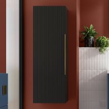 Regis - Hudson Reed Fluted Wall Hung Tall Storage Unit 400mm Wide - Satin Anthracite