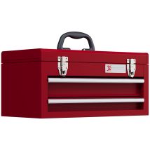 Durhand Lockable Tool Chest With Ball Bearing Slide Drawers Red 2 Drawers