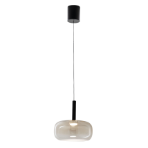 Lampada A Sospensione Led Devero 8w, Ø25cm, Vetro Borosilicato Cognac Sfumato, Dimmerabile, Cct 2700k-3000k-4000k, Ip20 - Devero Collection