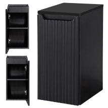 En Casa Unterschrank Skelbolu 30x60x40 cm Schwarz – MDF, Spanplatte, Softclose-Tür, feuchtigkeitsresistent