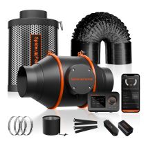 2025 Spider Farmer Ventilador En Línea De 10 Cm Y 205 Cfm, Extractor De Aire, Filtro De Carbón Y Kits De Conductos Con Kits De Control Ggs