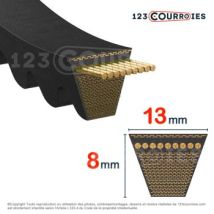 Courroie Trapézoidale Crantée Contitech Conti V Fo Ax24 13 X 610 Li / 640 Ld