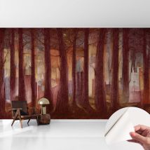 Tapete Selbstklebend - Abwaschbar - Tapete Mit Motiv - Trendige Wanddeko - Elegant Fototapete Geheimnisvolle Landschaft 416x254 Cm