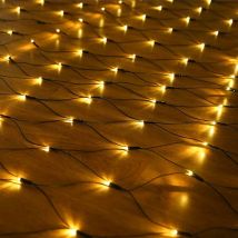 Filet De Pêche Décoration Lumières D'Extérieur, Keeda 3m X 2m 200 Led Solaire Net Guirlandes Lumineuses, 8 Modes Pour Arbre De Noël, Buissons, Jardin,