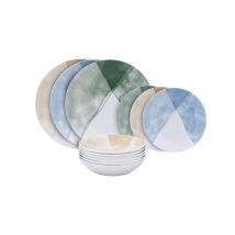 Set De 18 Assiettes Abanico En Porcelaine