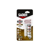 Sader – Colla per legno bicomponente Résist Bois – Indurimento 2 min, Resistenza all'acqua, Epossidico – 6660CD0002