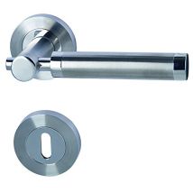 Solid Alpertec 3-r Cromo/satinato Bicolore In Acciaio Inox Bb Per Stanza Porte Pulsante Set Maniglia Porta Guarnizioni, 88028600c