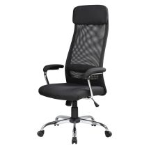 Bürostuhl Canberra, Präsidentensessel Mit Armlehnen, Ergonomischer Bürostuhl, Cm 65x65h126/136, Schwarz