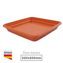 Plato Para Maceta Cuadrada Modelo "terra" 220mm Marrón