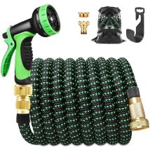 Bleosan - 30m 100ft Erweiterbarer Gartenschlauch Einziehbarer Gartenschlauch Mit Halter Und Spritzpistole 9 Funktionen Messingarmaturen