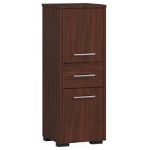 Abamihome - Stehender Badezimmerschrank Akord Fin Wenge 30 Cm 2 Türen Schublade 3 Ebenen B30 X H85 X T30 Cm