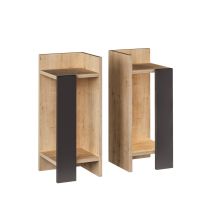 BoboChic – Set di 2 comodini H60 cm – Pannelli truciolari di melammina, 25 cm x 27 cm x 60 cm – Arredo casa