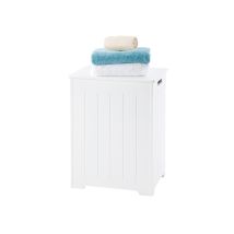 Elegant Brands - Pendeen Laundry Cabinet // White Scandinavian-inspired Storage Bin For Bathroom Or Bedroom