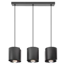 Hugo 3 Pendelleuchte – Hängelampe in Mattschwarz – E27-Sockel – Höhenverstellbar 25-85 cm – Breite 58 cm – Neu