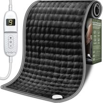 Sinnlein Coussin Chauffant En Microfibre Polaire 30x60cm Très Confortable Doux Arrêt Automatique 6 Niveaux De Température