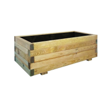 Jardinera de madera de pino impregnada – 90 cm x 40 cm x 32,5 cm – Ideal para tulipanes y plantas – Jardín exterior