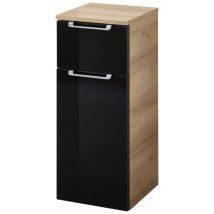 Pelipal Badschrank Münster Riviera Eiche Dekor Schwarz 30 X 70 Cm Badschrank