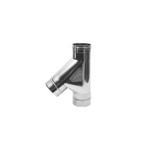 Conector En T De 135° De Acero Inoxidable M.m.f. Ø25 Cm – Acero Aisi 304 – Reducción De Turbulencias De Humos