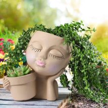 Galozzoit – Vaso Da Fiori In Resina Da 17 Cm – Doppio Vaso Per Piante Da Interno Ed Esterno – Foro Di Drenaggio – Resistente Agli Agenti Atmosferici