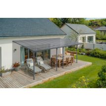 Cazeboo - Pérgola/cochera Adosada 18m² Kleo 600l300 Aluminio Gris
