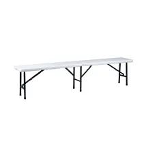 Panca Da Campeggio Pieghevole Eurogarden In Polietilene Bianco 183x30x44 Cm