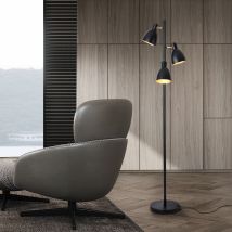 Lampada Da Terra Witney Con 3 Paralumi Conici Girevoli - Nero Lux.pro