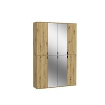 Armario De Almacenamiento Bodite – 8 Puertas Con Espejos – Roble Claro