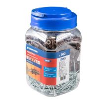 Rawlplug R-c1-unobrn+ Brown Uno Plugs & Screws In Jar (450 Plugs + 450 Screws) Rawrc1unobrn
