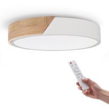 Ilumstore - Plafon Led Bois Blanc Rond 24w Cct - Ledme - Lm8284
