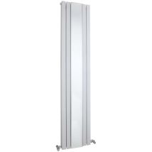 Hudson Reed Sloane Double Designer Vertical Radiator Mirror 1800mm H X 381mm W - Satin White