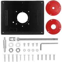 Aluminiumlegierung Multifunktions-frästisch-einlegeplatte Trimmer Graviermaschine Holzbearbeitungswerkzeuge Bänke Holzbearbeitungswerkzeuge, Schwarz
