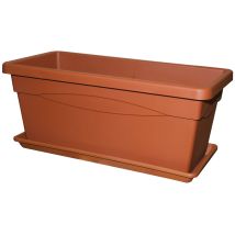 Deroma - Navire Rectangulaire En Terre Cuite En Terre Cuite 100x40xh38 Cm