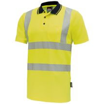 Vizwell Warnschutz Polo-shirt Vwp Gr. L Leuchtgelb/marine