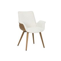 Massivmoebel24 - Chaise Rembourrée En Bois De Hêtre 67x64x87 Beige / Marron Ella 200