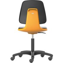 Bimos - Arbeitsstuhl Labsit 2, K-leder Orange Sitzhöhe 450-650 Mm, Mit Rollen