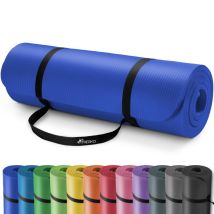 Tresko Tappetino Per Yoga 185 X 60 Cm E 190 X 100 Cm Pilates Tappeto Ginnastica Fitness Aerobica Nbr (blu Scuro, 185 X 60 X 1 Cm)