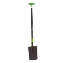 Bêche De Jardin À Bord Plât 20 X 28 Cm Manche Creux Fibre En T 90 Cm - Outil Jardinnage - Fabriqué En Italie