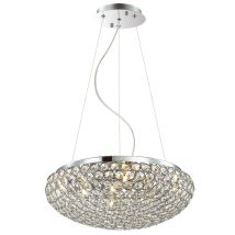 Santo Pendelleuchte – 40 W – 7 Lichtquellen – Durchmesser 50 cm – Höhe 120 cm – G9-Fassung – Chrom – Elegantes Design
