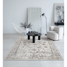 The Carpet Mila Moderner Teppich Wohnzimmer, Elegant Glänzender Kurzflor, Creme, 160 X 230 Cm