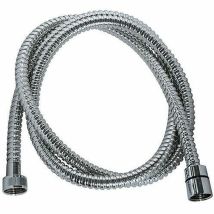 Manguera De Ducha - Rousseau - Tuercas De Metal - Con Fijación De Seguridad - Longitud 2 M - Acero Inoxidable Cromado Con Fijación Sencilla
