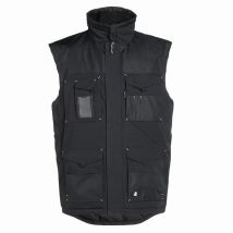 Chaleco de trabajo NORTH WAYS Ali negro – 10 bolsillos – 65% poliéster, 35% algodón – Acolchado – Cuello alto