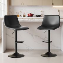 Barhocker 2er Set ,barhocker Höhenverstellbar Mit Lehne •hocker •küchenstühle Mit Fußstütze •barstühle Drehstühle •360°drehbar Einfache Montage,