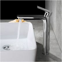Designer-waschtischarmatur Mit Hohem Auslauf, Großer Chrom-badezimmerhahn Mit Abnehmbarem Luftsprudler, Messing-waschtischarmatur, Hoher 